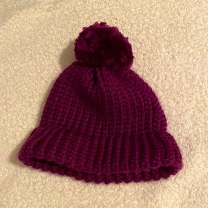Handmade deep purple beanie